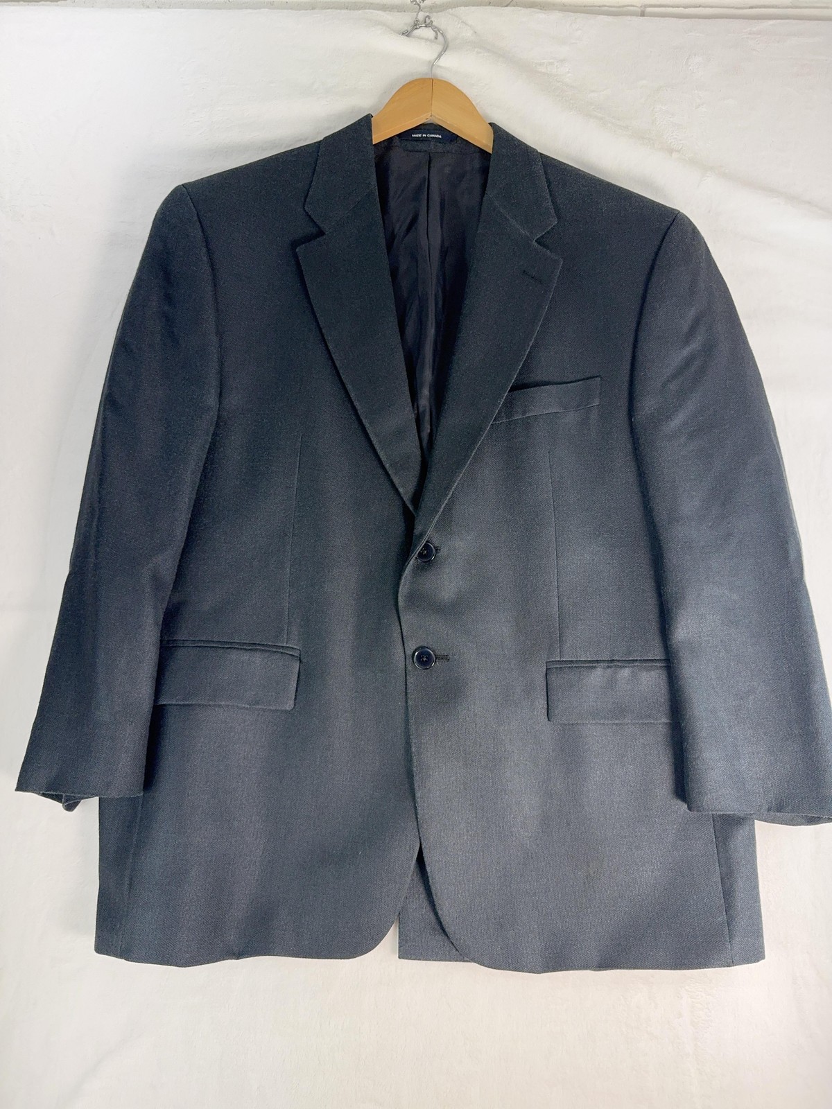 Chaps Blazer Mens 44 Short Gray Solid Two Button … - image 1