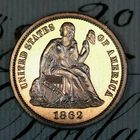 * 1862 CAM * PRISTINE++ GEM PROOF SEATED LIBERTY DIME * FROM ORIGINAL COLLECTION