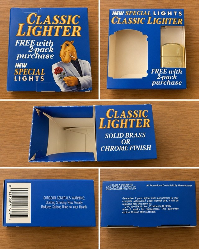 1993 Camel Special Lights Classic Lighter  NOS Sealed R.J. Reynolds Brass/silver