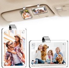 2 Pack Car Picture Holder Acrylic Sun Visor Clips Kit 3" 2PCS Personalized