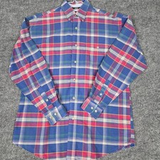 Wrangler Twenty X Mens Blue Red Plaid Button Down Long Sleeve Shirt 26331