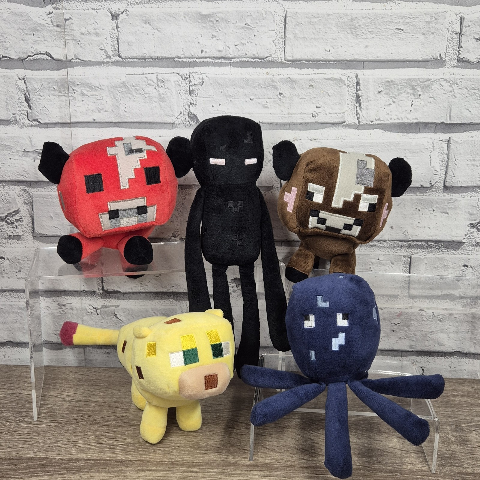 Paquete de Peluche Juguete Suave Minecraft Enderman Mooshroom Ocelote Calamar Oficial 2014
