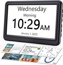 Dementia Clock for Seniors, Large Display Digital Calendar Day Clock, 12 Themes
