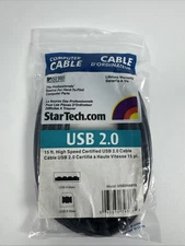StarTech USB2HAB15 Black 15 ft USB 2.0 A to B Cable - M/M -