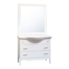 Mobile Bagno 105 cm da terra Composizione con Lavabo e Specchio