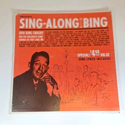 Presents A Sing-A-Long With Bing Crosby LP Childrens Camp Record CS100 33rpm