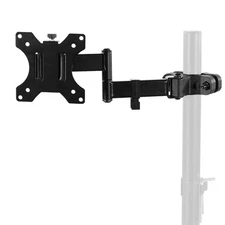 Monitor Arm Pole Mount Steel Full Motion Removable VESA Plate 17-32 Inch Black