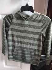 Boys Hooded Long Sleeve Grey And Green Good Condition