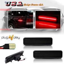 Smoked Lens Red LED Rear Side Marker Signal Lights For 1971-1983 Dodge Charger