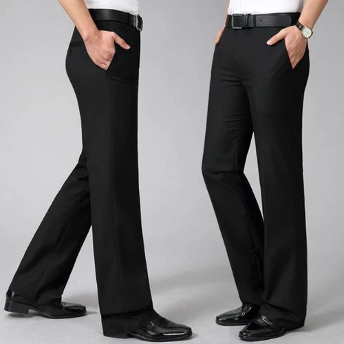 Herren Glockenboden Hose Schlag Formell Elegant Slim Fit Freizeithose - Bild 7 von 25