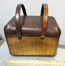 vintage Union Leader Cut plug EMPTY tobacco tin, man cave decor, picnic basket