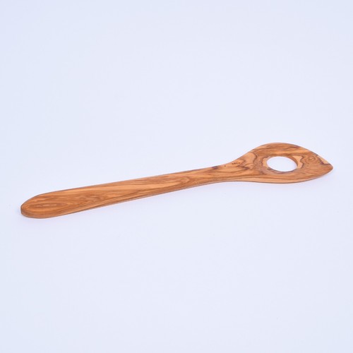 Olive Wood Risotto Spoon, Handmade Wooden Mixing Spoon with 1 hole - AKwood - Picture 5 of 7