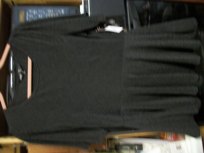 LULAROE NWT 2019 ELEGANT MEDIUM EMMA SOLID BLACK PEPLUM TOP NEW - Main Image