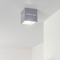 Decken Strahler Alu Aufbau Leuchte Grau Wohn Ess Zimmer Beleuchtung Design Lampe