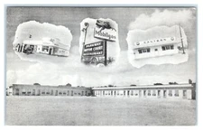 MINNEAPOLIS, MN  ~ Roadside PARKWAY MOTOR COURT & Mobil Gas Station1952 Postcard