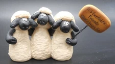 Suzi Skoglund Sheep With Sign "It's Ewe and Me, Friends Wool Always Be"