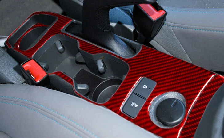 Cubierta portavasos consola central coche fibra carbono rojo para Chevrolet Sonic 3* Foto 4 de 4