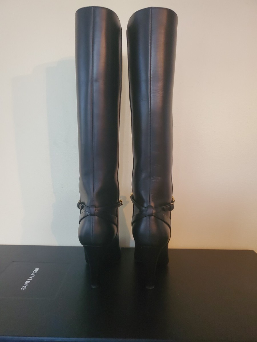 SAINT LAURENT LE MAILLON BOOTS, women's size 37.5, 100