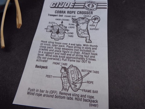 G.I.Joe Cobra Rope Walker 1987 Hasbro Incompleto Sin Caja En Muy Muy Nuevo M - Imagen 3 de 6