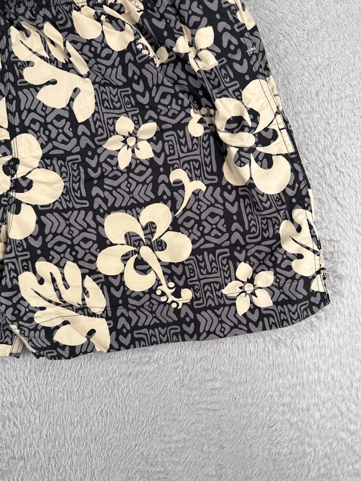 Bañador Sand N Sun Hombre Extra Grande Gris Beige Floral Hawaiano Forrado Nylon Foto 2 de 4