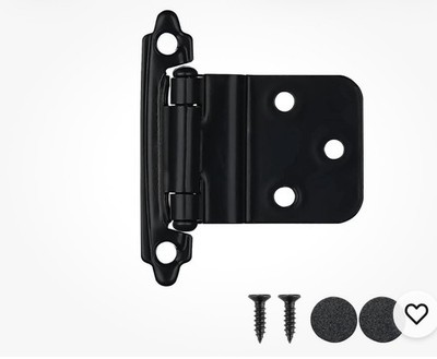 New 3/8 Inch Inset Cabinet Door Hinges Black, 20 Pack 10 Pairs Flush Face Mou...