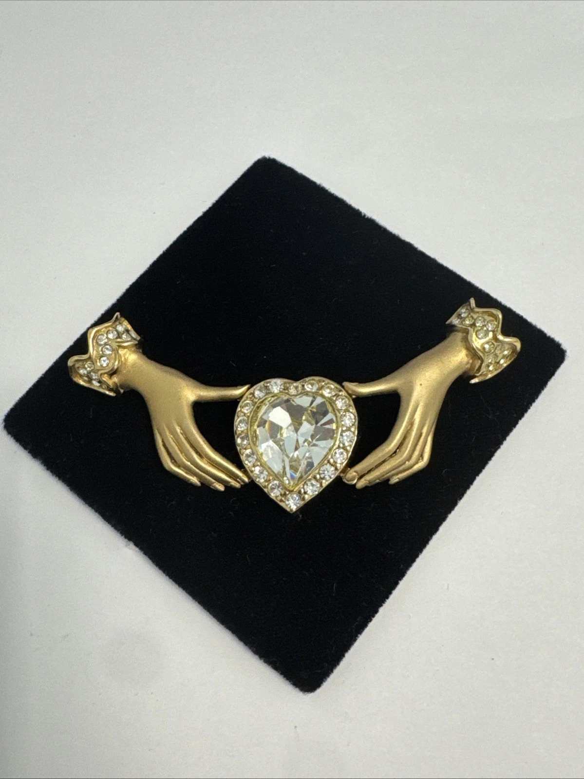 Bijoux Fantaisie Pendantif Mains Doré Avec Strass