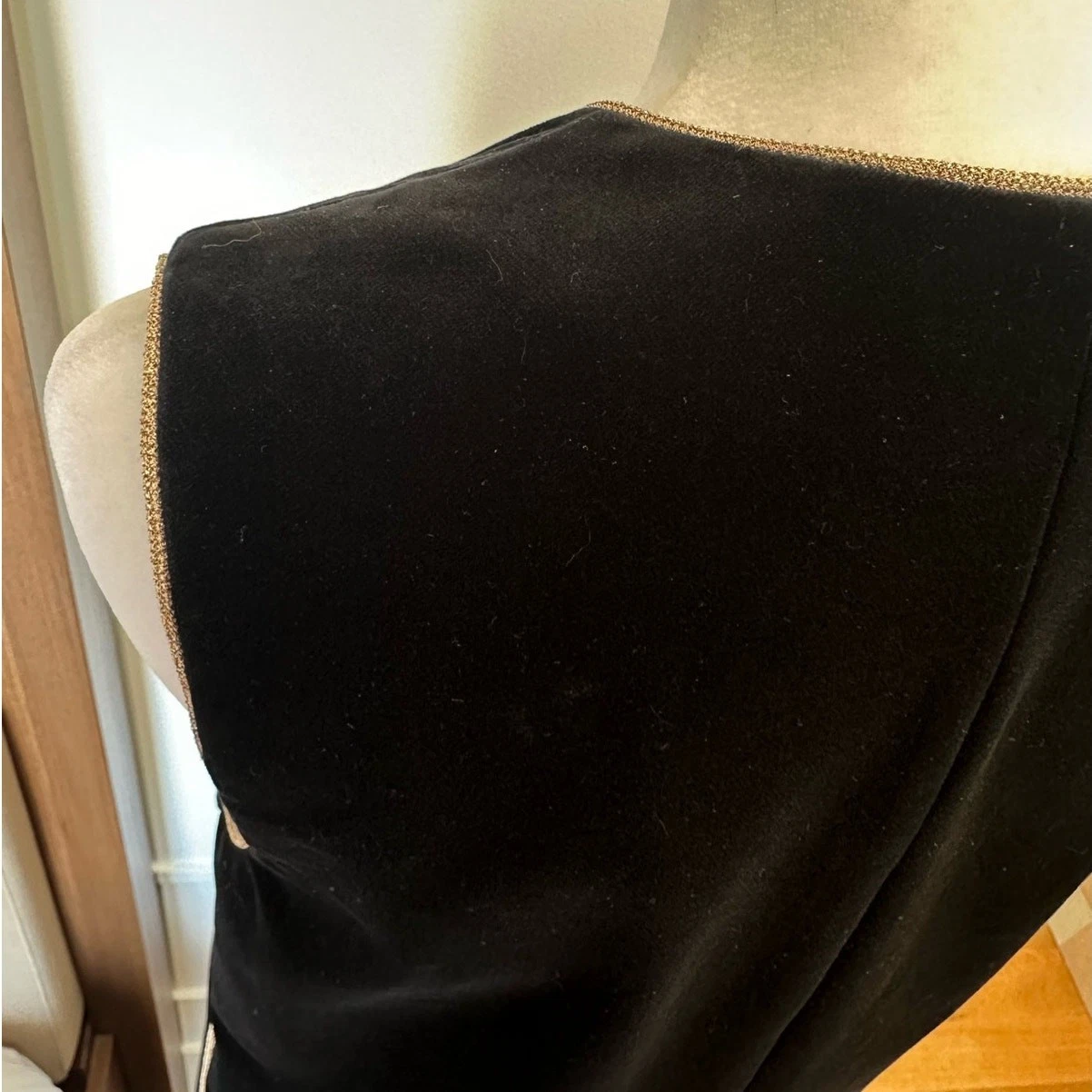 SAINT LAURENT (YSL) Saint Laurent Raro Gilet Midi Russo Velluto Caftano Cotone FR 34