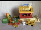 Vintage Fisher Price Little People School House Playground With Accessories