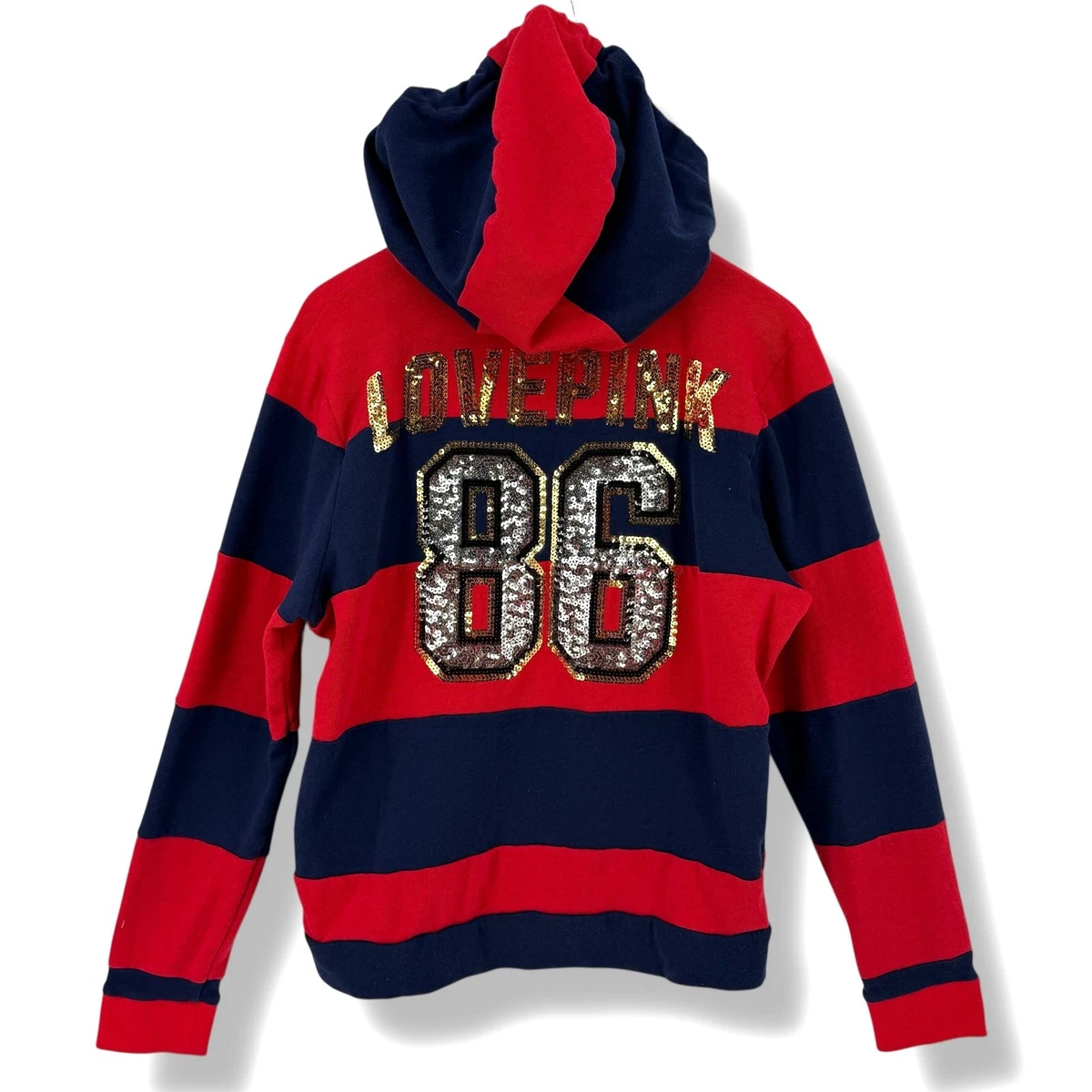 Victoria's Secret Sweat à capuche zippé en velours avec strass Noir, noir, X-Large