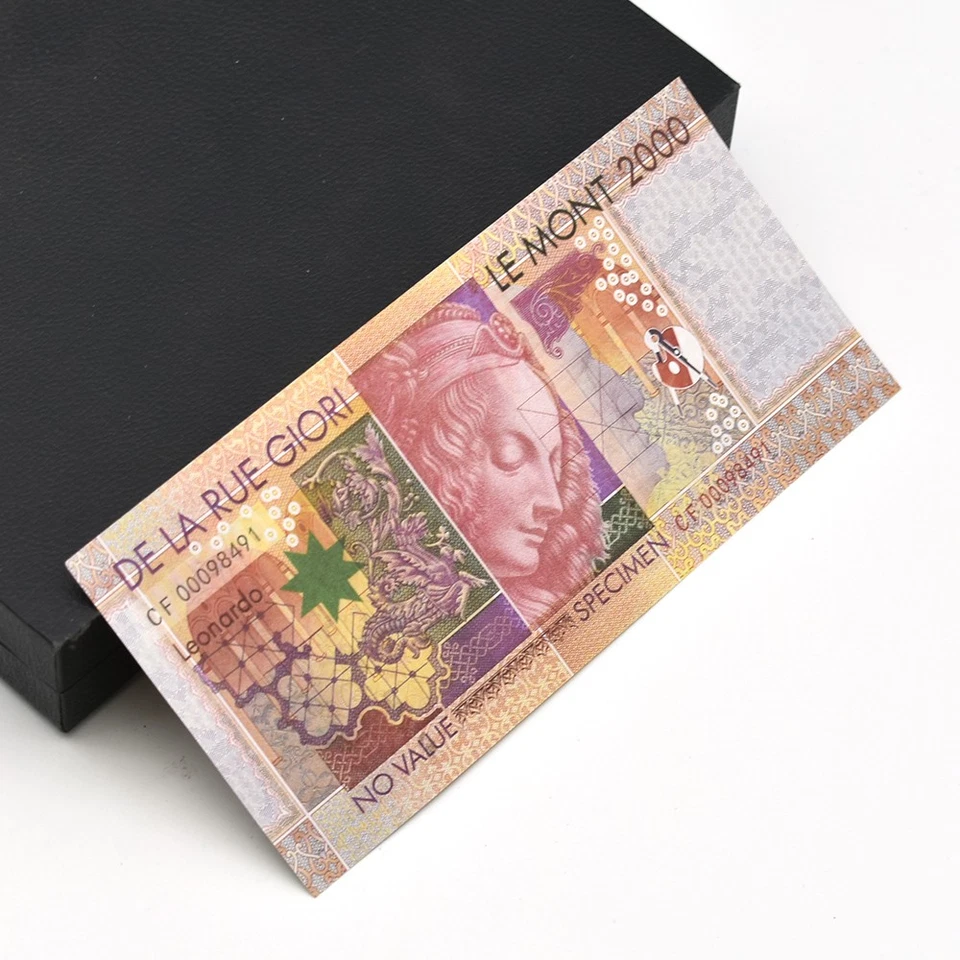 Billetes De La Rue Giori Leonardo Da Vinci Mont hoja de 10 especímenes coleccionista Foto 4 de 4