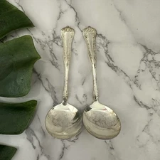 National Silver Co Queen Elizabeth Silverplate Ladle Serving Spoon Lot of 2