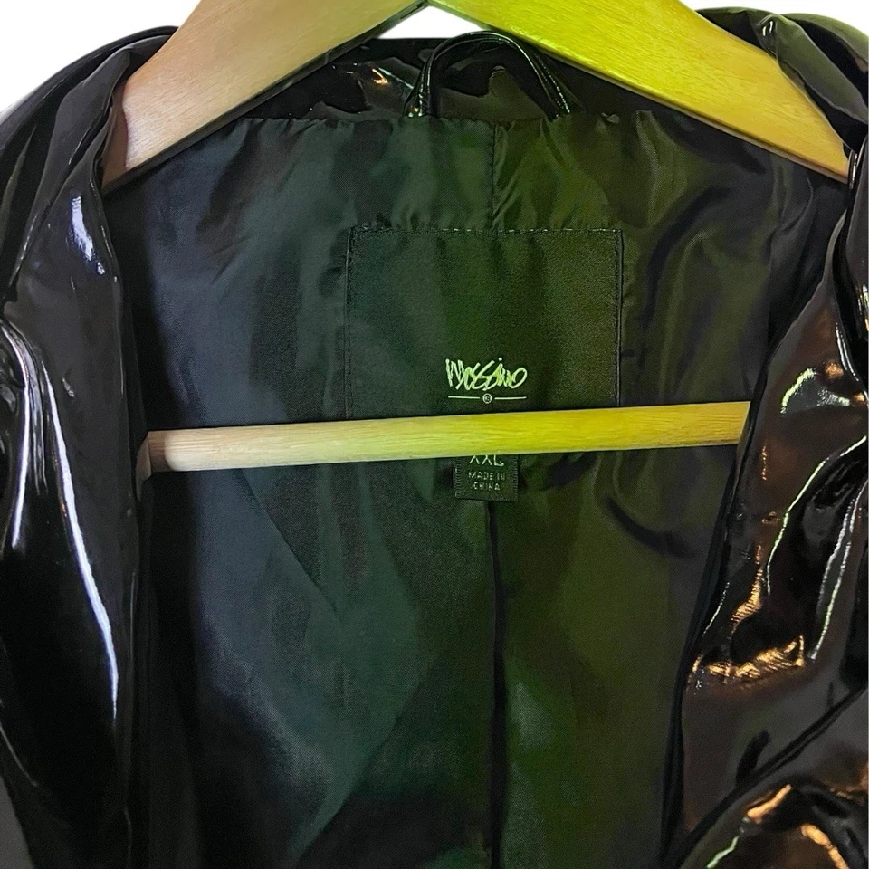 Women’s Mossimo Black Vinyl Double Breasted Jacket Coat XXL - Image 2 of 4