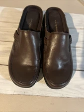 Easy Spirit Slip-On Clogs Women's Size 6 W~Faux Leather Mules Shoes~Brown~NWOB