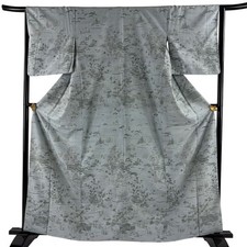 JAPANESE KIMONO TSUKESAGE LIGHT BLUE 161.5cm 5 ft 4 in PURE SILK B0005