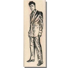 Mounted Rubber Stamp, Elvis Presley In Costume, Man,Music,People,The King,Rock