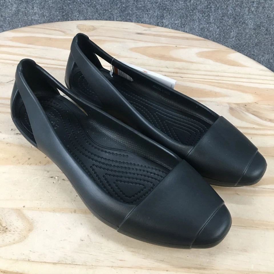 Crocs Shoes Womens 9 Black Sienna Ballet Flats Iconic Comfort Slip On 202811 NEW - Image 3 of 4