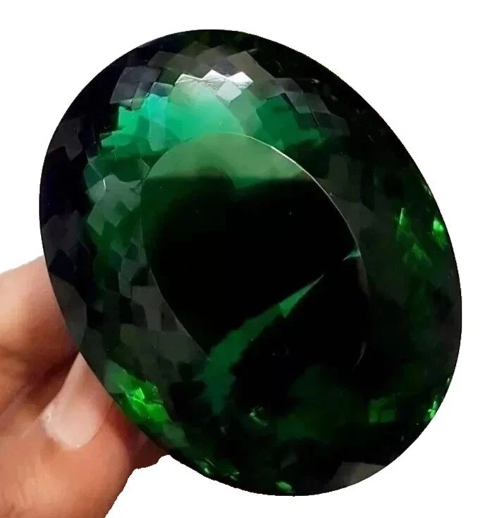 Huge Oval Cut Certified AAA Dark Green 1000.55 Ct+ Topaz Natural Loose Gemstone - Image 3 of 4