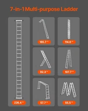 New Multi-Purpose Folding Ladder, 7-in-1 Tall Extension Step Ladder, A Frame 5