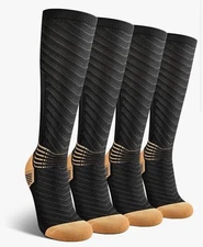 Copper Compression Socks Unisex XL Ankle Support V Shape Gradient Mens 10.5-13