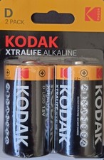 SIZE D KODAK 1.5v ZINC CHLORIDE BATTERIES. 1 Pack Of 2.