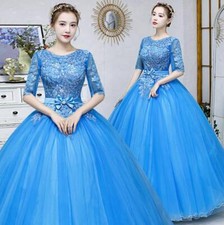 Women's Stage Compere Evening dress High Waist Show Puffy Skirt Long Dress New