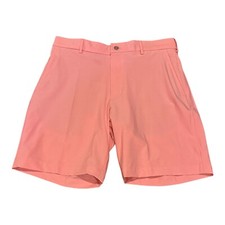 Walter Hagen Men's 9" Inseam Performance 11 Micro Lines Golf Shorts Size 34 Pink