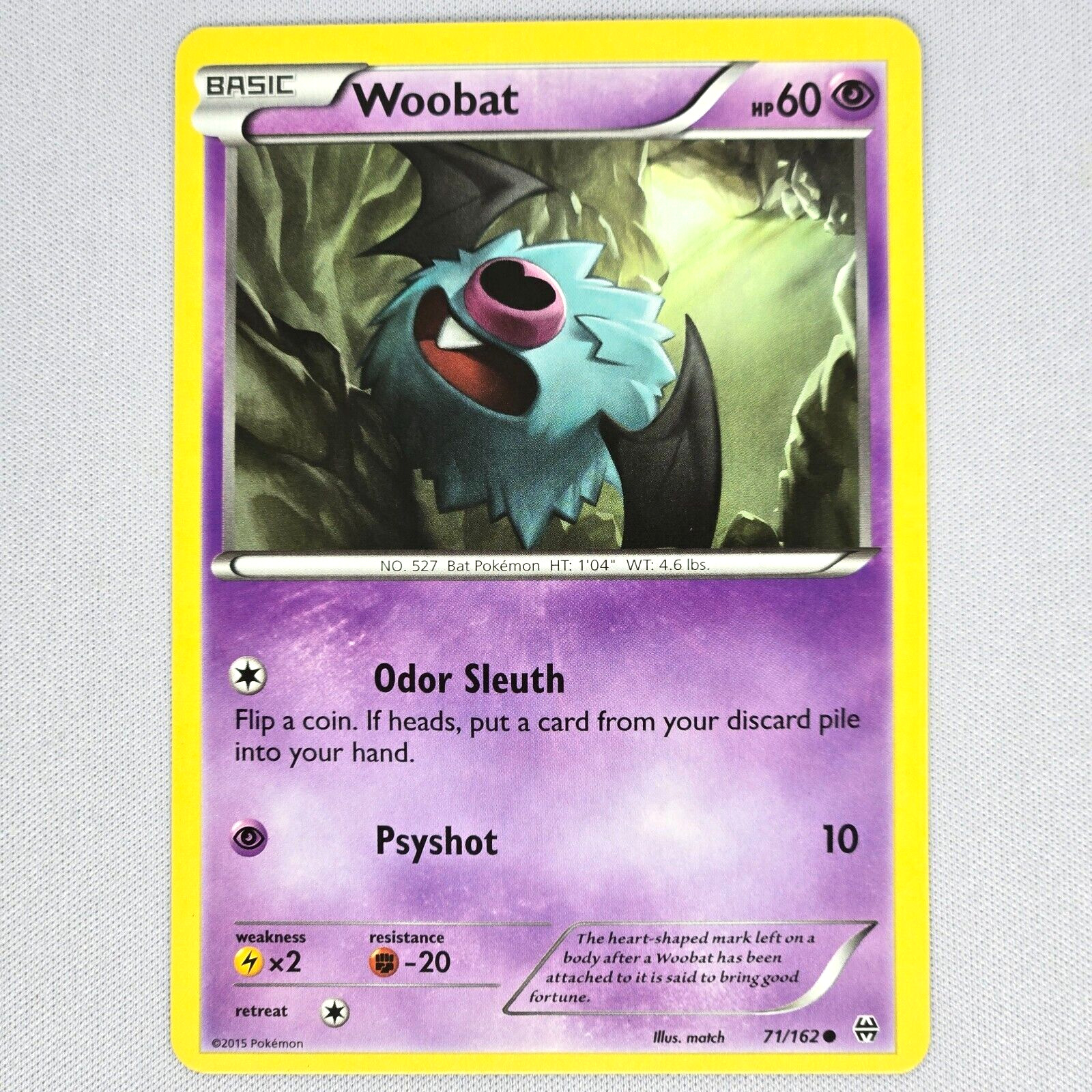 Woobat 71/162 XY Breakthrough Regular Non Holo Common Pokemon Card English NM