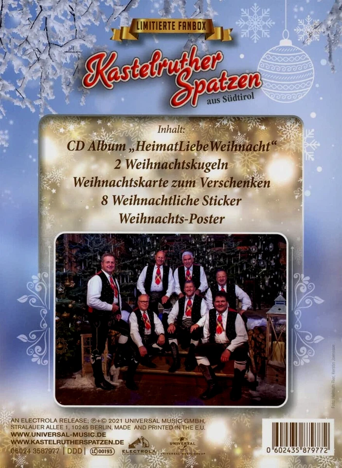 KASTELRUTHER SPATZEN - HEIMATLIEBE WEIHNACHT LTD. FANBOX  CD NEU & OVP - Bild 3 von 3