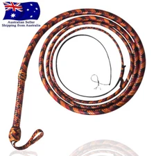 Double Belly Leather Bullwhip 06 Feet Long,16 Plaited Kangaroo Heavy Bull Whip