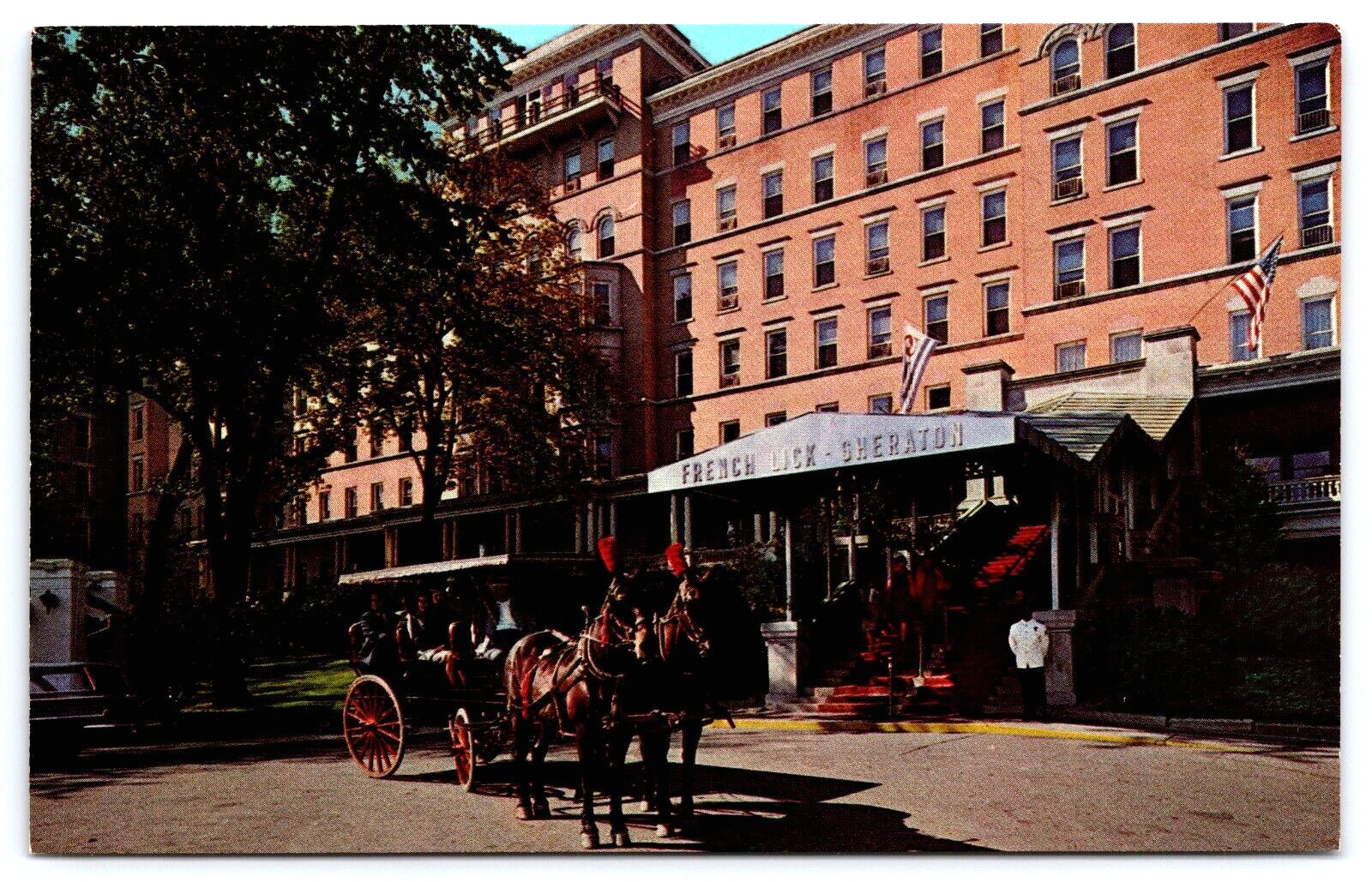 VINTAGE OLD ANTIQUE POSTCARD FRENCH LICK SHERATON HOTEL FRENCH LICK INDIANA USA