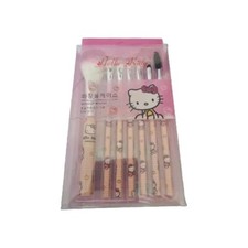 Juego de 7 brochas de maquillaje Hello Kitty rosa nuevo en caja set de regalo