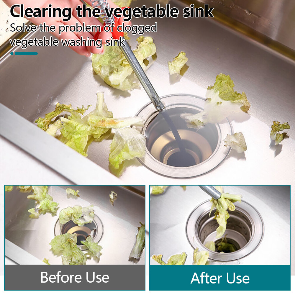 New Upgrade Drain Snake Hair Drain Clog Remover Tool - Sink Drain Cleaner Toilet Sewer Shower Kitchen Bathroom Tub Clogged Drains Opener Cleaning Tool