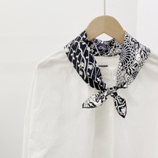 New Boutique 14Momme Twill Silk Scarf Necktie Hairband Print Square Scarf 53cm