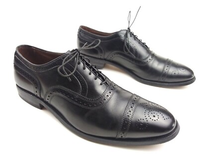 Allen Edmonds 6115 Strand Black Medallion cap toe dress shoes